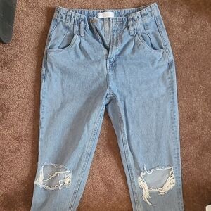 Trendy Distressed Light Blue Women's Jeans